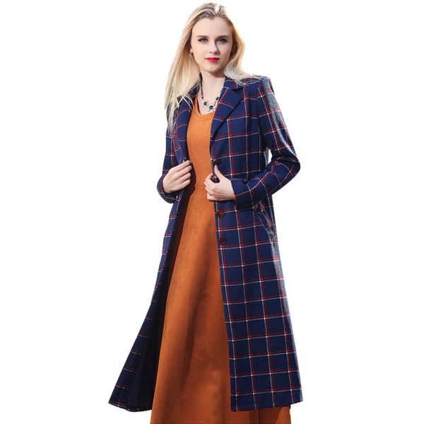 women's trench coats high street fashion women plaid spring coat notched lapel single breasted midi overcoat long manteau femme, Tan;black
women's trench coats high street fashion women plaid spring coat notched lapel single breasted midi overcoat long manteau femme, Tan;black