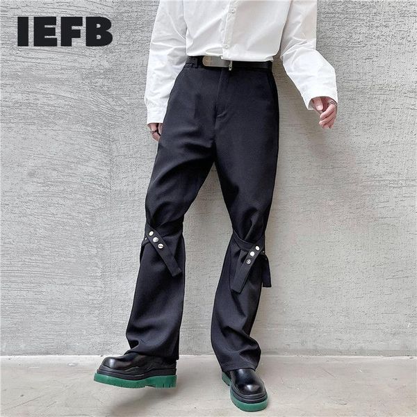 iefb 2021 spring summer new handsome designniche pants men's streetwear black fold front trousers lace up bottoms 9y5464
iefb 2021 spring summer new handsome designniche pants men's streetwear black fold front trousers lace up bottoms 9y5464