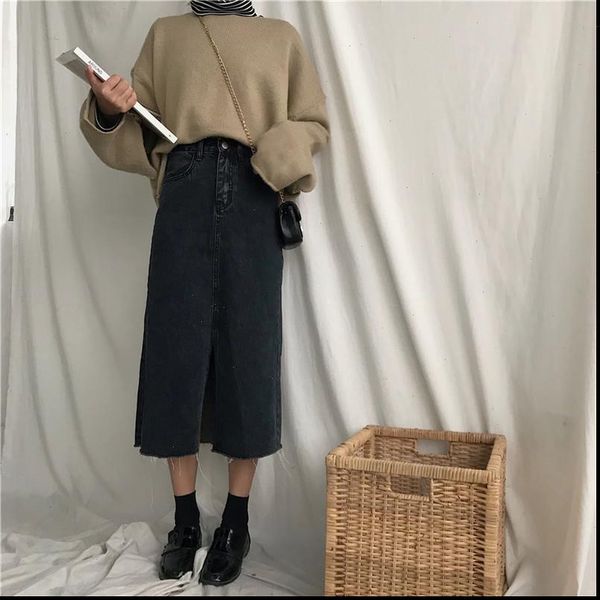 denim skirt women korean slim high waist skirts female black split straight long skirts 2020 solid womens clothing
denim skirt women korean slim high waist skirts female black split straight long skirts 2020 solid womens clothing
