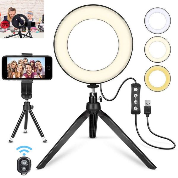 10 Inch 26cm Led Selfie Ring Light With Tripod Stand Cell Phone Holder For Youtube Live Stream Makeup Mini Led Camera Ringlight