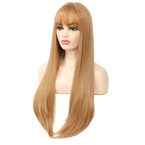 costume accessories gold blonde synthetic wigs with bangs 26 inches straight hair colored full machine wig for women heat resistant cosplay, Silver
costume accessories gold blonde synthetic wigs with bangs 26 inches straight hair colored full machine wig for women heat resistant cosplay, Silver