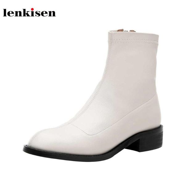 boots lenkisen cow leather side zipper street fashion med heels round toe mature winter warm cozy ankle l13, Black
boots lenkisen cow leather side zipper street fashion med heels round toe mature winter warm cozy ankle l13, Black
