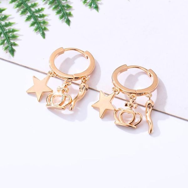 hoop & huggie simple star princess crown earrings for women gold pepper dangle earring jewelry girl party wedding gift mulher brincos, Golden;silver
hoop & huggie simple star princess crown earrings for women gold pepper dangle earring jewelry girl party wedding gift mulher brincos, Golden;silver