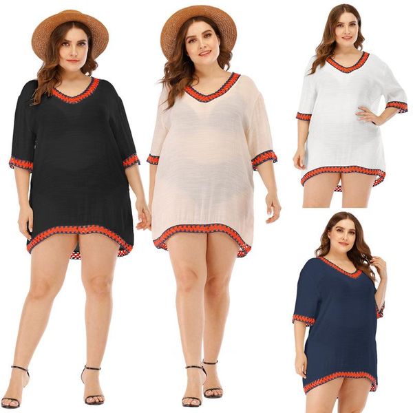 beach dress pareo for the saida de praia cape swimwear new large women neck loose contrast color acetate patchwork, White;black
beach dress pareo for the saida de praia cape swimwear new large women neck loose contrast color acetate patchwork, White;black