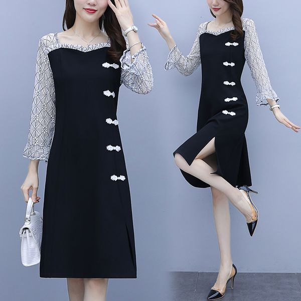 woman more size lace dress fat party casual ladies work wear women's clothes xknd, Black;gray
woman more size lace dress fat party casual ladies work wear women's clothes xknd, Black;gray