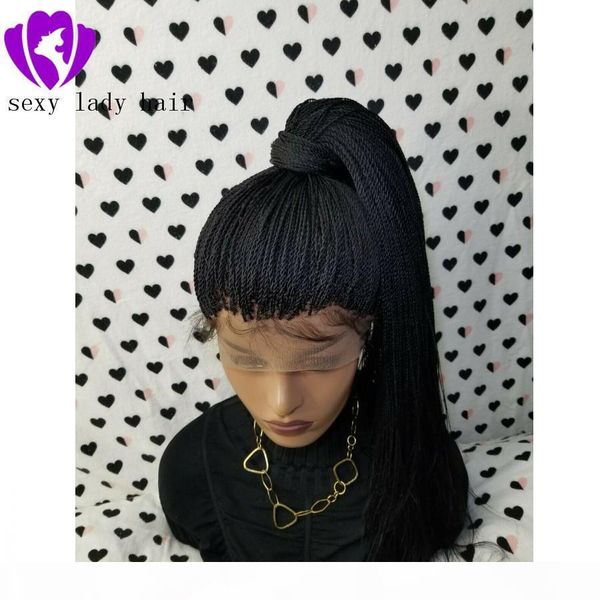 long braided black heat resistant fiber synthetic lace front wigs 2x twist braids part made hand for women, Black;brown
long braided black heat resistant fiber synthetic lace front wigs 2x twist braids part made hand for women, Black;brown