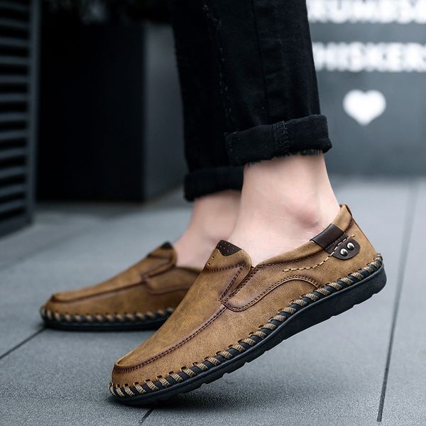 2020 new mens business leather shoes cross-border delivery mens fashion british formal shoes hand-stitched simple flat beanie shoes, Black
2020 new mens business leather shoes cross-border delivery mens fashion british formal shoes hand-stitched simple flat beanie shoes, Black