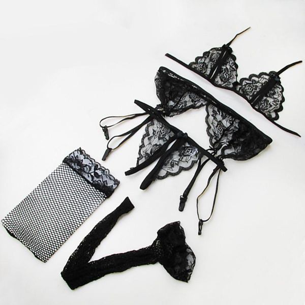 lingerie 4pc sets transparent lace brassiere thong garters stockings lingerie femme erotic g string open bra garter set1, Red;black
lingerie 4pc sets transparent lace brassiere thong garters stockings lingerie femme erotic g string open bra garter set1, Red;black