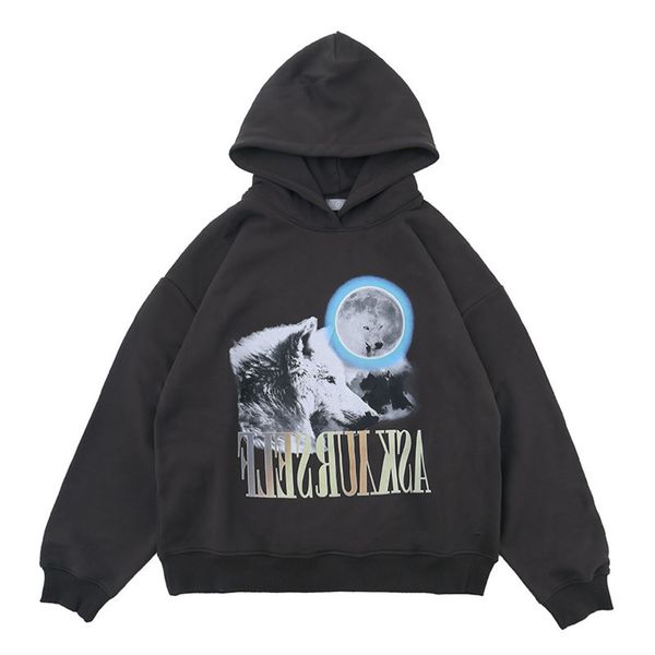 fgss men's wear - fall / winter 2020 new high street fashion wolf totem print hip hop hooded pullover sweater is loose, Black
fgss men's wear - fall / winter 2020 new high street fashion wolf totem print hip hop hooded pullover sweater is loose, Black