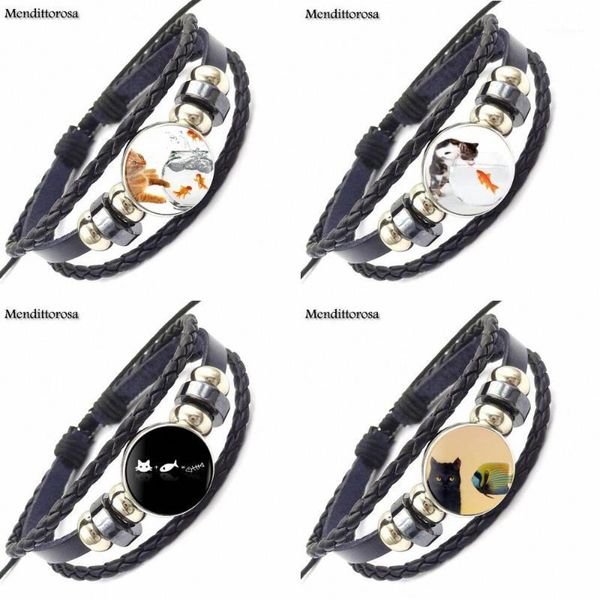 charm bracelets ej glaze 2021 retro style jewelry with glass cabochon black leather bracelet bangle for women men party cat and fish1, Golden;silver
charm bracelets ej glaze 2021 retro style jewelry with glass cabochon black leather bracelet bangle for women men party cat and fish1, Golden;silver