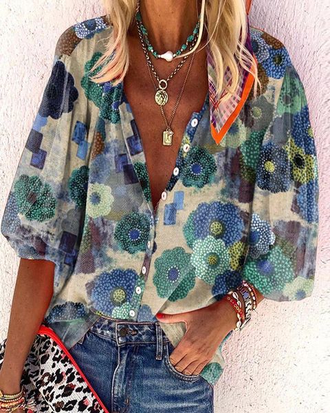 women elegant fashion summer casual floral printed button long sleeve blouse v-neck puff sleeve loose fit casual blouse1, White
women elegant fashion summer casual floral printed button long sleeve blouse v-neck puff sleeve loose fit casual blouse1, White
