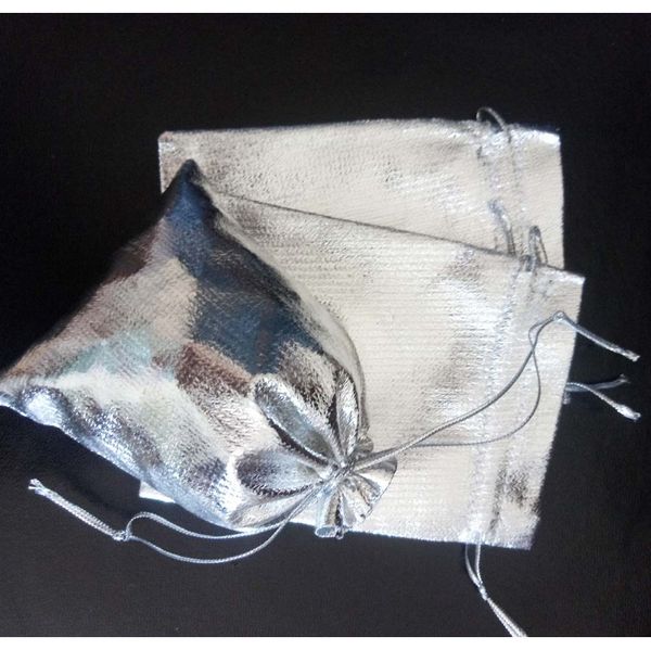 200 шт. серебряная золотая фольга органза сумка drawstring bag ювелирные изделия сумки ткань чехол подарочные сумки свадебная вечеринка рожд