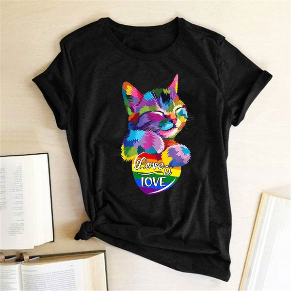 colorful cat love is love print t-shirts women summer graphic tee fashion shirts for women loose short sleeve harajuku clothes, White
colorful cat love is love print t-shirts women summer graphic tee fashion shirts for women loose short sleeve harajuku clothes, White