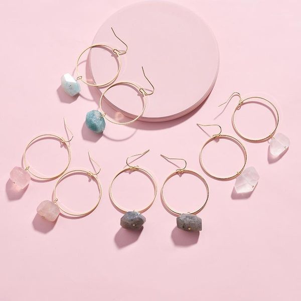 hui dang trendy danging earring gold circle with natural stone pendant hoop earrings1, Golden;silver
hui dang trendy danging earring gold circle with natural stone pendant hoop earrings1, Golden;silver