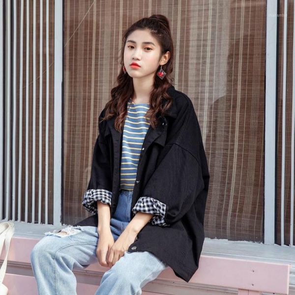 korean spring denim jacket women loose jeans coat oversized jacket autumn women's jackets jean chaquetas mujer 2019 kj22591, Black;brown
korean spring denim jacket women loose jeans coat oversized jacket autumn women's jackets jean chaquetas mujer 2019 kj22591, Black;brown