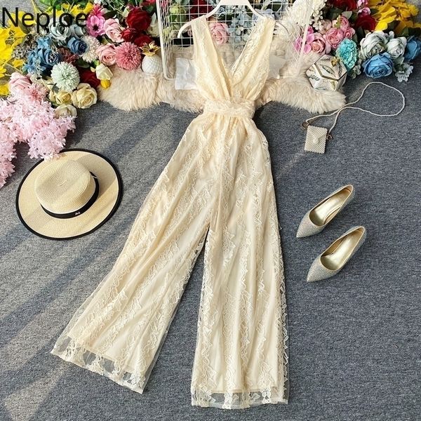 neploe high waist v neck sleeveless women lace jumpsuits bow bandage korean slim elegant rompers fashion bodysuits 4b072 y200904, Black;white
neploe high waist v neck sleeveless women lace jumpsuits bow bandage korean slim elegant rompers fashion bodysuits 4b072 y200904, Black;white