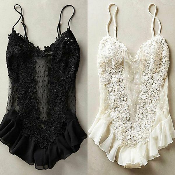new women lingerie silk lace mesh sleeveless solid babydoll nightdress sleepwear erotic see-through bodysuits, Black;white
new women lingerie silk lace mesh sleeveless solid babydoll nightdress sleepwear erotic see-through bodysuits, Black;white
