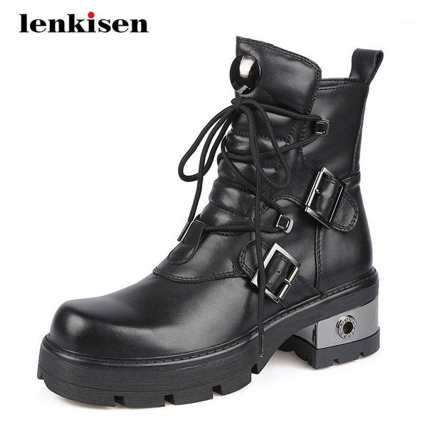 boots lenkisen motorcycle real leather handsome platform buckle round toe thick high heel lace up neutral cozy ankle l281, Black
boots lenkisen motorcycle real leather handsome platform buckle round toe thick high heel lace up neutral cozy ankle l281, Black