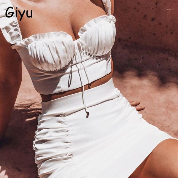 giyu 2 piece set women 2020 summer elegant ruffles lace-up off shoulder crop skirt set backless bodycon two piece1, White
giyu 2 piece set women 2020 summer elegant ruffles lace-up off shoulder crop skirt set backless bodycon two piece1, White