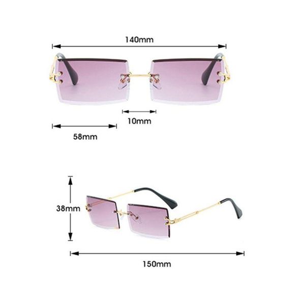 new frameless cut square sunglasses fashion men and women small color sun glasses, White;black
new frameless cut square sunglasses fashion men and women small color sun glasses, White;black
