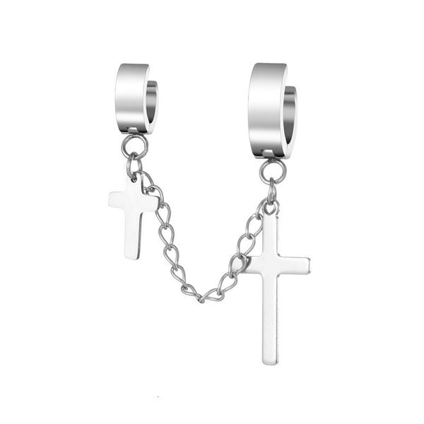 stainless titanium cross popular personalized steel hip hop earrings ear clasps, Silver
stainless titanium cross popular personalized steel hip hop earrings ear clasps, Silver