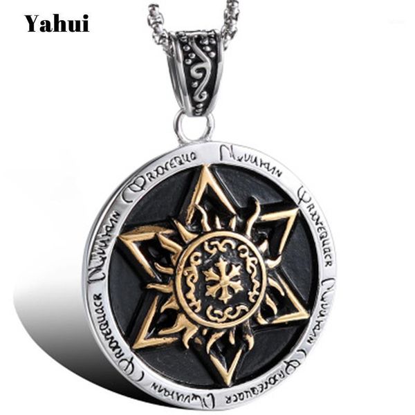 yahui stainless steel statement necklace custom necklace men's power six-pointed star titanium steel pendant1, Silver
yahui stainless steel statement necklace custom necklace men's power six-pointed star titanium steel pendant1, Silver