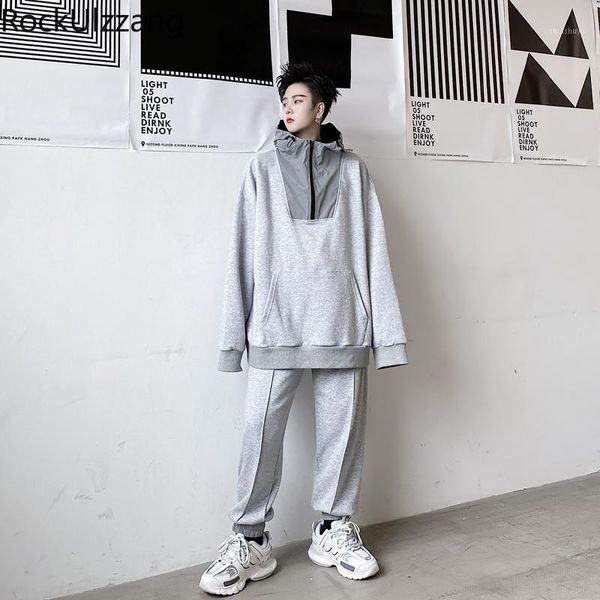 two piece matching set reflective outfit zipper neck hooded sweatshirt sweat suit clothing men fashion tracksuit sweatpant1, Gray
two piece matching set reflective outfit zipper neck hooded sweatshirt sweat suit clothing men fashion tracksuit sweatpant1, Gray