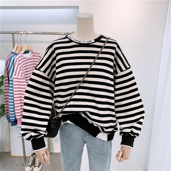 spring autumn striped sweatshirt hoodie women classic cotton base pullover coat femme ripped hole street hoodies teen girl t200828, Black
spring autumn striped sweatshirt hoodie women classic cotton base pullover coat femme ripped hole street hoodies teen girl t200828, Black