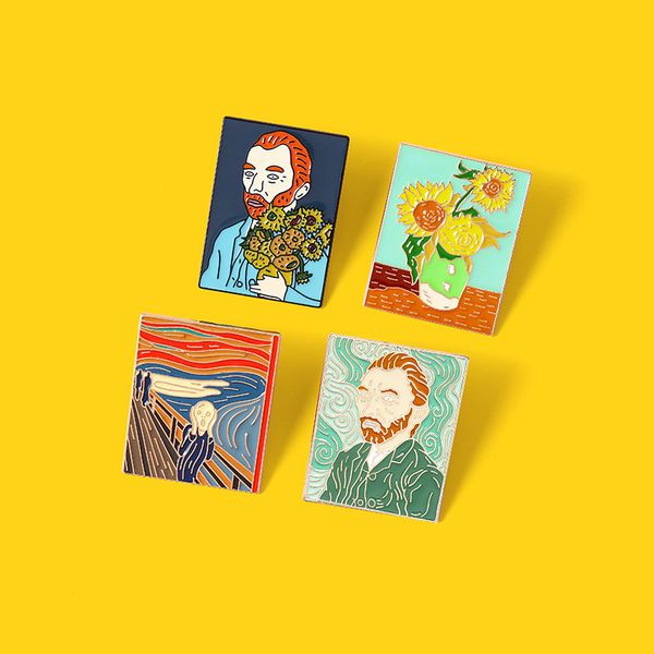 dongman fashion van gogh art enamel pin collection oil painting brooches for women lapel pins badge collar jewelry metal, Red;brown
dongman fashion van gogh art enamel pin collection oil painting brooches for women lapel pins badge collar jewelry metal, Red;brown