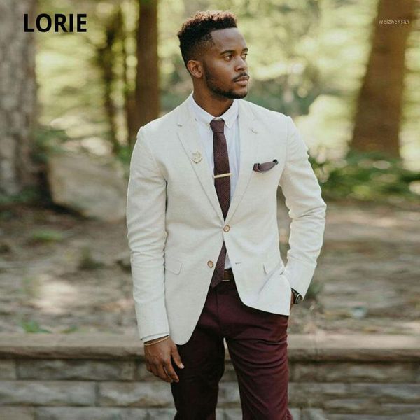 lorie ivory men suits burgundy pants groom tuxedo 2 pieces notched lapel terno masculino slim fit man attire groomsmen blaze1, White;black
lorie ivory men suits burgundy pants groom tuxedo 2 pieces notched lapel terno masculino slim fit man attire groomsmen blaze1, White;black