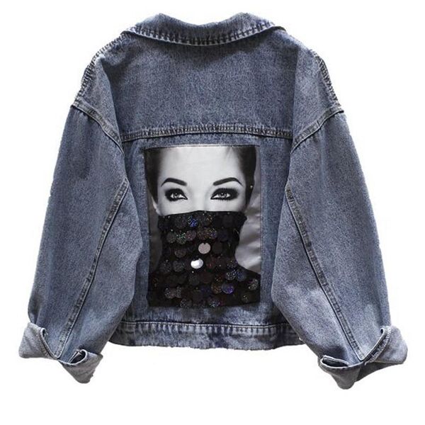 women's jackets jean jacket womens appliques sequins denim coat spring autumn 9ct0027, Black;brown
women's jackets jean jacket womens appliques sequins denim coat spring autumn 9ct0027, Black;brown