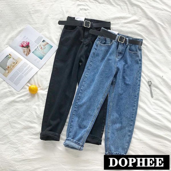 new spring and autumn women bf high waist jeans student casual harem pants long trousers with belt slim denim pants1, Blue
new spring and autumn women bf high waist jeans student casual harem pants long trousers with belt slim denim pants1, Blue