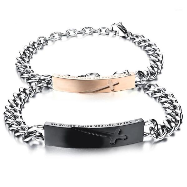 boniskiss simple cross couple bracelet for women men stainless steel black rosegold lovers' bracelet alentine pulseira1
boniskiss simple cross couple bracelet for women men stainless steel black rosegold lovers' bracelet alentine pulseira1