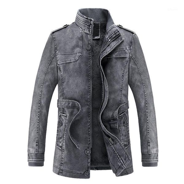 men's locomotive washed casual fashion wild mid-length gentleman pu simulation leather leather jacket personality jacket1, Black
men's locomotive washed casual fashion wild mid-length gentleman pu simulation leather leather jacket personality jacket1, Black