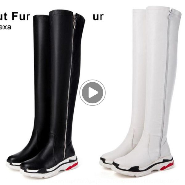 cesho taoffen plus warm flat shoes 29-46 women zipperstretch boots over knee boots casual women flat shoes winter warm fur fashion, Black
cesho taoffen plus warm flat shoes 29-46 women zipperstretch boots over knee boots casual women flat shoes winter warm fur fashion, Black