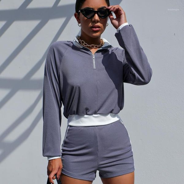 2pcs autumn sport wear set women sweatshirt and shorts casual knit short pant outfit tracksuit fashion home running wear1, Gray
2pcs autumn sport wear set women sweatshirt and shorts casual knit short pant outfit tracksuit fashion home running wear1, Gray