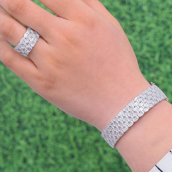 missvikki geometric handmade prong setting cz bangle open ring jewelry set for women bridal wedding anniversary jewelry, Silver
missvikki geometric handmade prong setting cz bangle open ring jewelry set for women bridal wedding anniversary jewelry, Silver