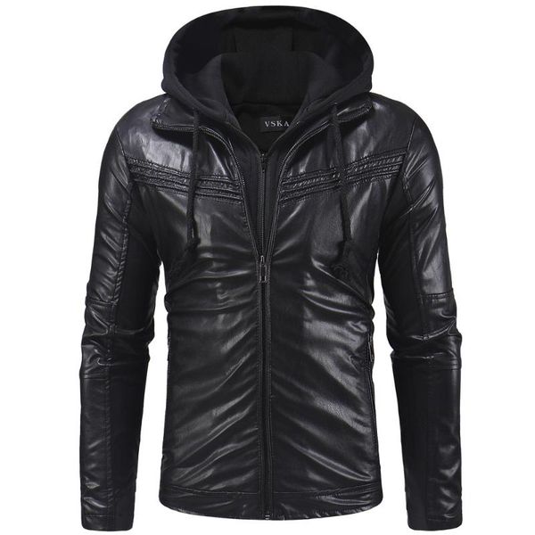 tang cool 2020 classic men's autumn winter casual hooded leather zipper long sleeve jacket coat motorcycle masculinity, Black
tang cool 2020 classic men's autumn winter casual hooded leather zipper long sleeve jacket coat motorcycle masculinity, Black
