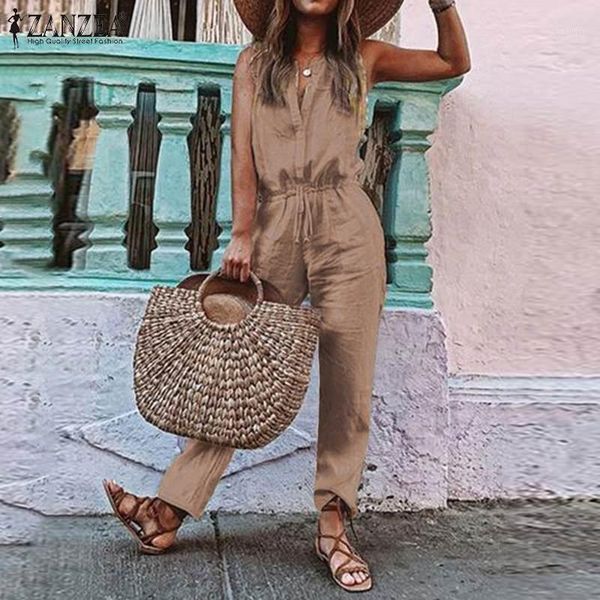 women's jumpsuits zanzea plus size summer overalls casual v neck sleeveless playsuits drawstring rompers combinaison femme 5xl1, Black;white
women's jumpsuits zanzea plus size summer overalls casual v neck sleeveless playsuits drawstring rompers combinaison femme 5xl1, Black;white