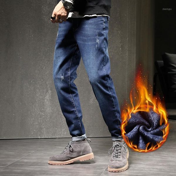 winter elastic waist trousers washed micro-elastic cotton denim casual gray plus velvet mid-waist pants pantalones de hombre1, Blue
winter elastic waist trousers washed micro-elastic cotton denim casual gray plus velvet mid-waist pants pantalones de hombre1, Blue