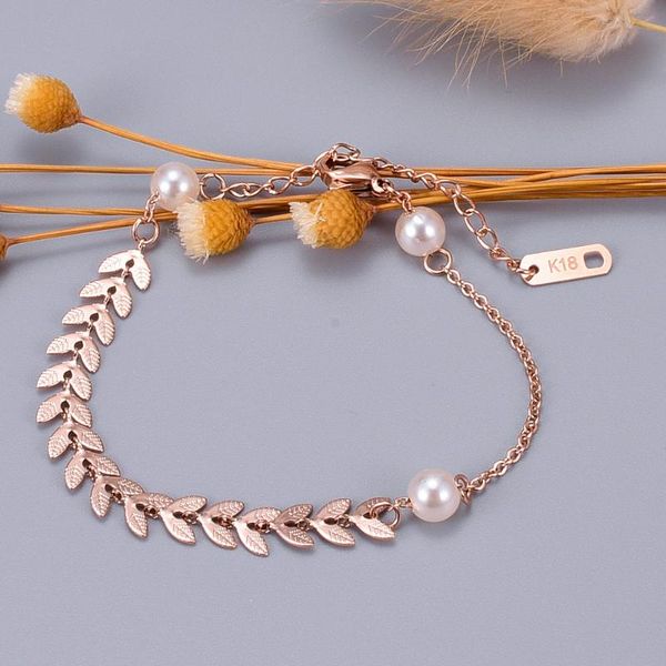 charm bracelets 18kgp titanium steel wheat ears pearl bracelet for women hand chain accessories jewelry gift, Golden;silver
charm bracelets 18kgp titanium steel wheat ears pearl bracelet for women hand chain accessories jewelry gift, Golden;silver