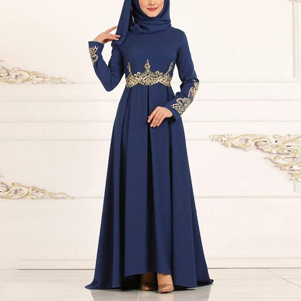 womens crew neck elegant a line dress long sleeve formal evening muslim dresses, Black;gray
womens crew neck elegant a line dress long sleeve formal evening muslim dresses, Black;gray