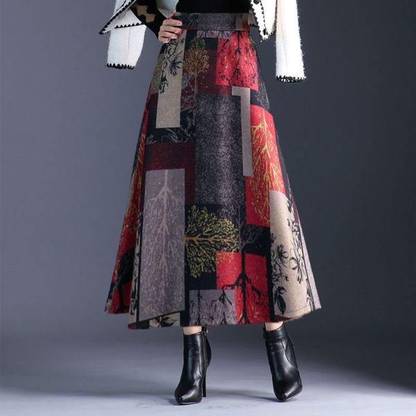 autumn winter a-line long skirts womens maxi skirt female high waist warm wool skirt elegant office lady printing plaid skirt q1209, Black
autumn winter a-line long skirts womens maxi skirt female high waist warm wool skirt elegant office lady printing plaid skirt q1209, Black