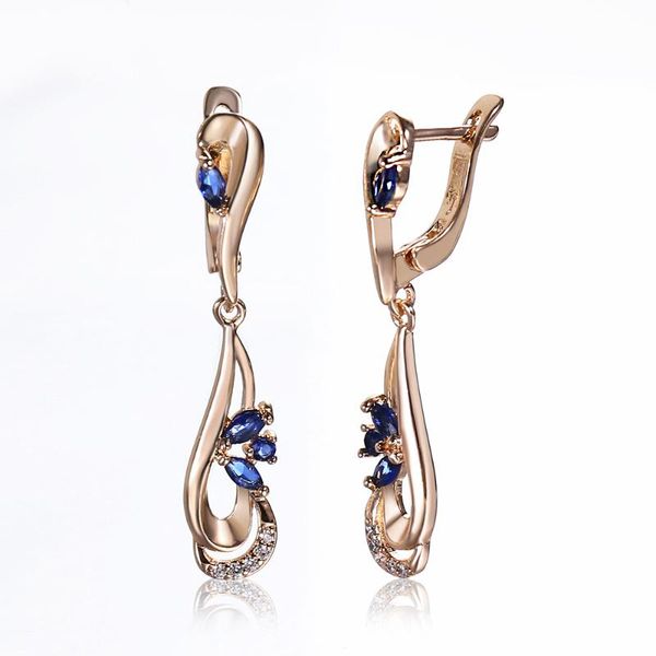 new blue cubic zircon plant 585 rose gold stud earrings for women girls drop earrings fashion elegant wedding jewelry ge312, Silver
new blue cubic zircon plant 585 rose gold stud earrings for women girls drop earrings fashion elegant wedding jewelry ge312, Silver