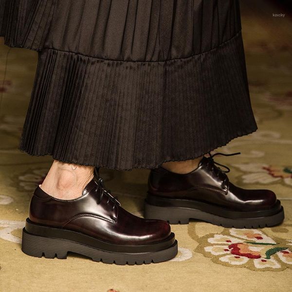 all-match women shoes thick bottom cow leather lace-up round toe shallow spring autumn outdoors platform shoes1, Black
all-match women shoes thick bottom cow leather lace-up round toe shallow spring autumn outdoors platform shoes1, Black