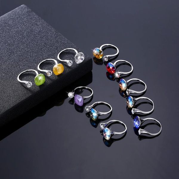 romantic wedding luxury multicolor crystal rings for women engagement party female silver color open ring jewelry accessories, Slivery;golden
romantic wedding luxury multicolor crystal rings for women engagement party female silver color open ring jewelry accessories, Slivery;golden