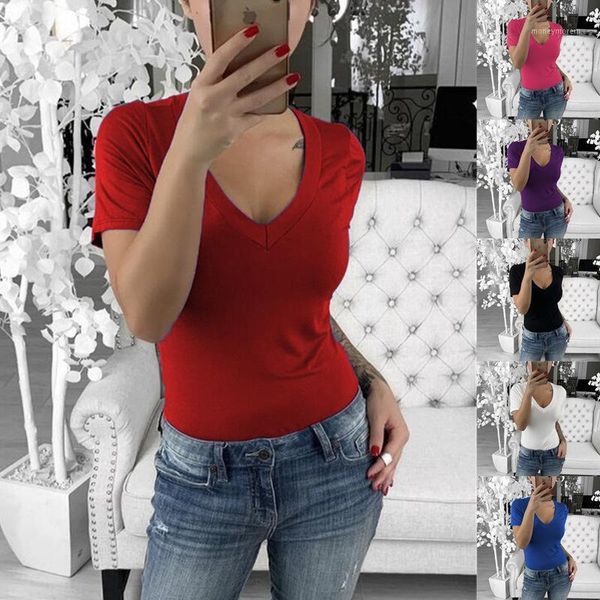 women's tracksuits summer 2021 women's v-neck short sleeve t-shirt solid color slim fit large size women1, Gray
women's tracksuits summer 2021 women's v-neck short sleeve t-shirt solid color slim fit large size women1, Gray