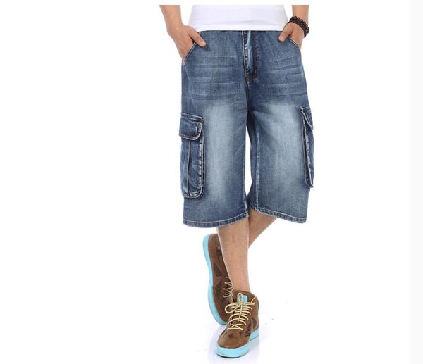 plus size 30-46 (waist size 116 cm) new hip hop multiple pockets loose big yards 7 minutes of pants for men, Blue
plus size 30-46 (waist size 116 cm) new hip hop multiple pockets loose big yards 7 minutes of pants for men, Blue