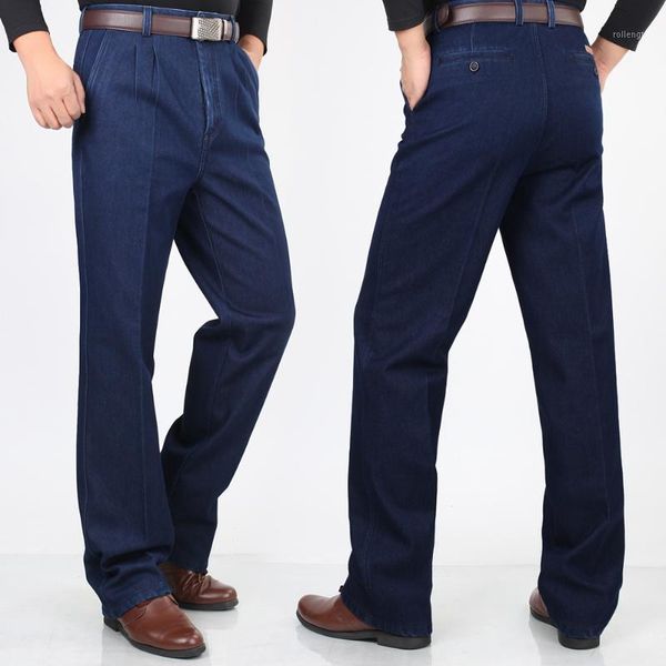 middle aged and elderlydouble pleated men's high waist jeans loose stretch straight casual blue denim trousers more size1
middle aged and elderlydouble pleated men's high waist jeans loose stretch straight casual blue denim trousers more size1