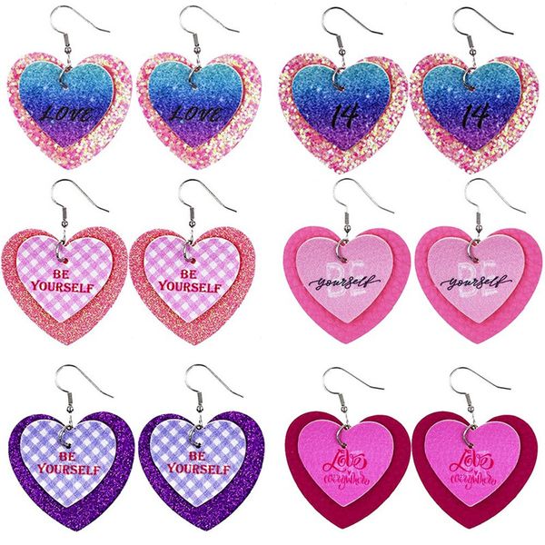 designer jewelry gift valentine's day women pu leather earrings dangle love hearts shape charm earring sequin double-sided couple earri, Silver
designer jewelry gift valentine's day women pu leather earrings dangle love hearts shape charm earring sequin double-sided couple earri, Silver